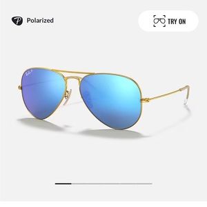 Ray-Ban Polarized Aviator Blue Flash Sunglasses